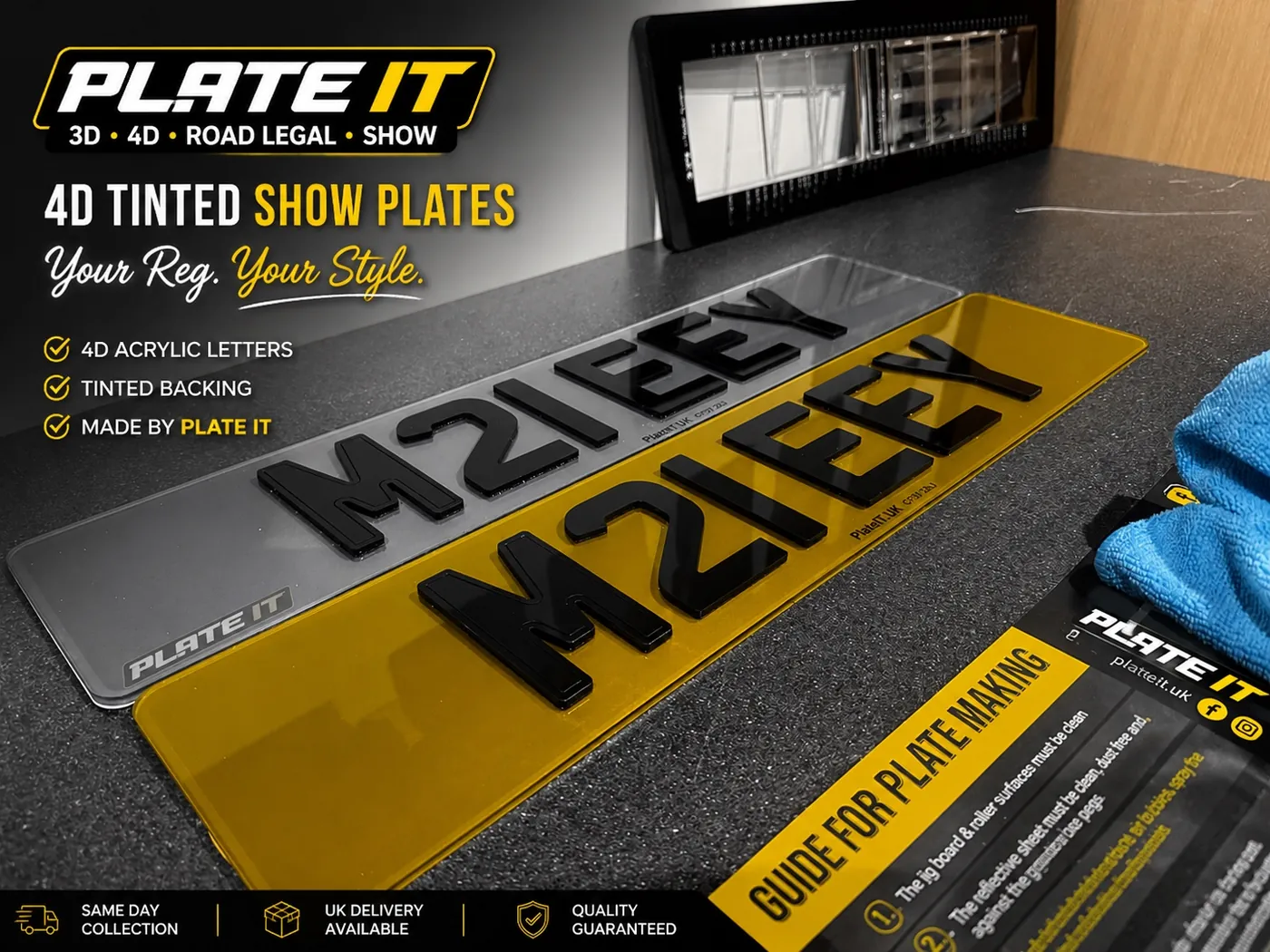 Tinted 4D show plates by PlateIT UK