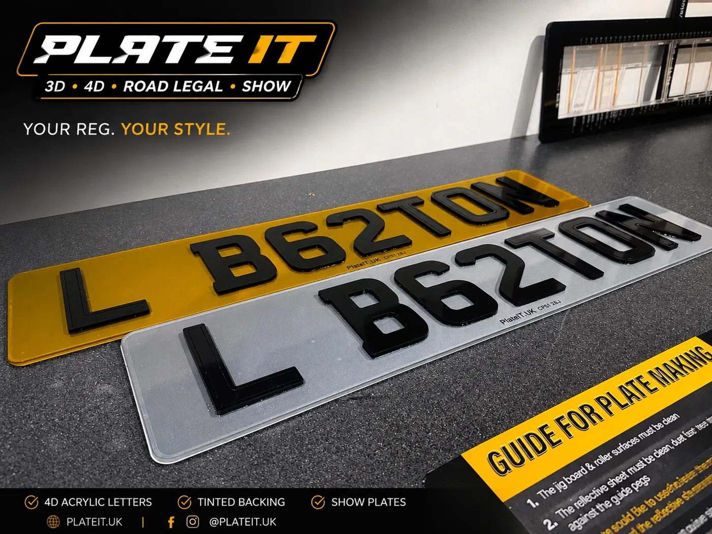 Custom 4D tinted number plates by PlateIT UK